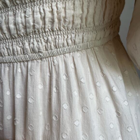 R. Vivimos Women's Summer Cream Puff Sleeves Cottagecore Midi Dress Sz L - Picture 8 of 11